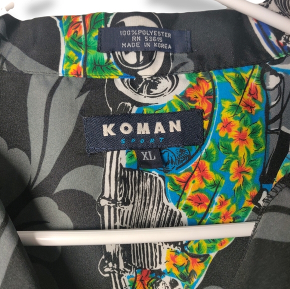 Koman Sport Hawaiian Shirt Men's XL Vintage 1950's Chevrolet Cars - Picture 6 of 7